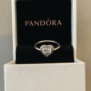 Pandora Sparkling Love Heart Ring, Clear CZ